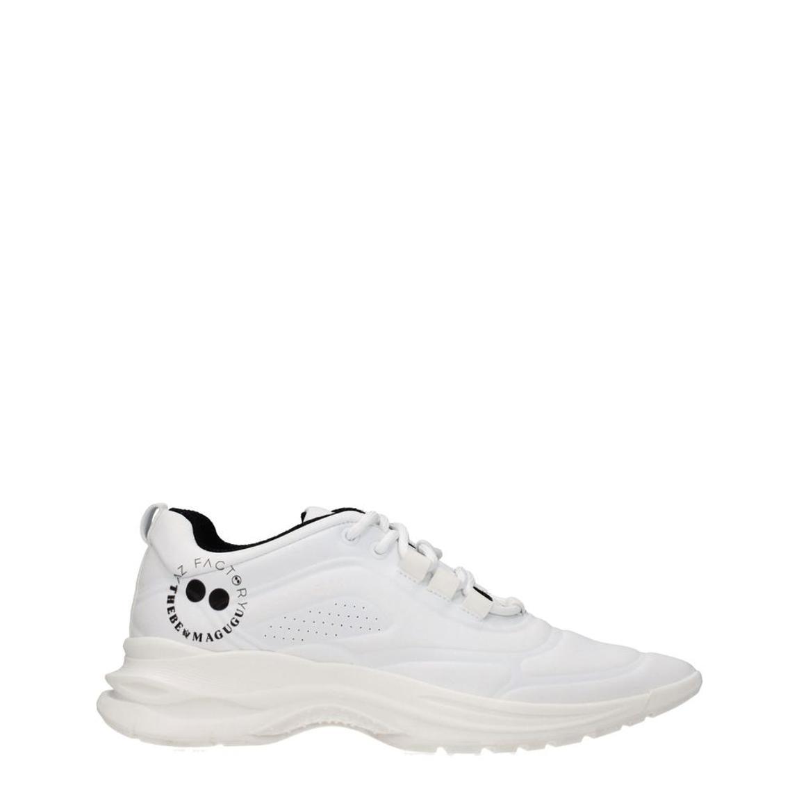 Leather Lace-Up Sneakers with Logos Wo - White main product photo