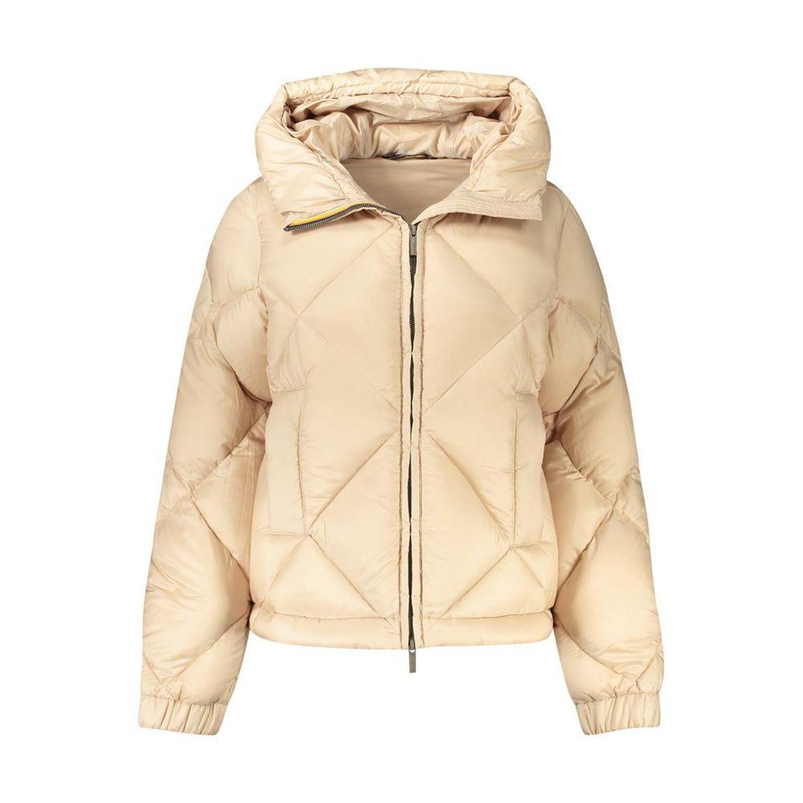 Hooded Puffer Jacket Diamond Quilted - Beige Jackets main product photo