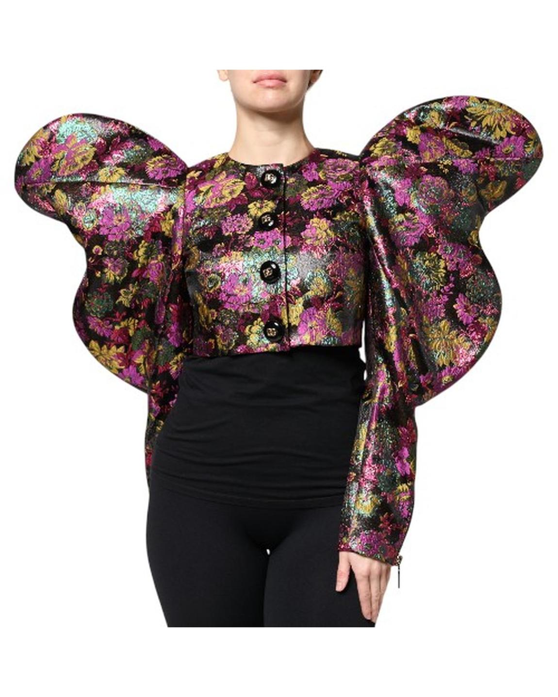Floral Puff Sleeve Crop Jacket Model JKT4101 Wo - Multicolor main product photo