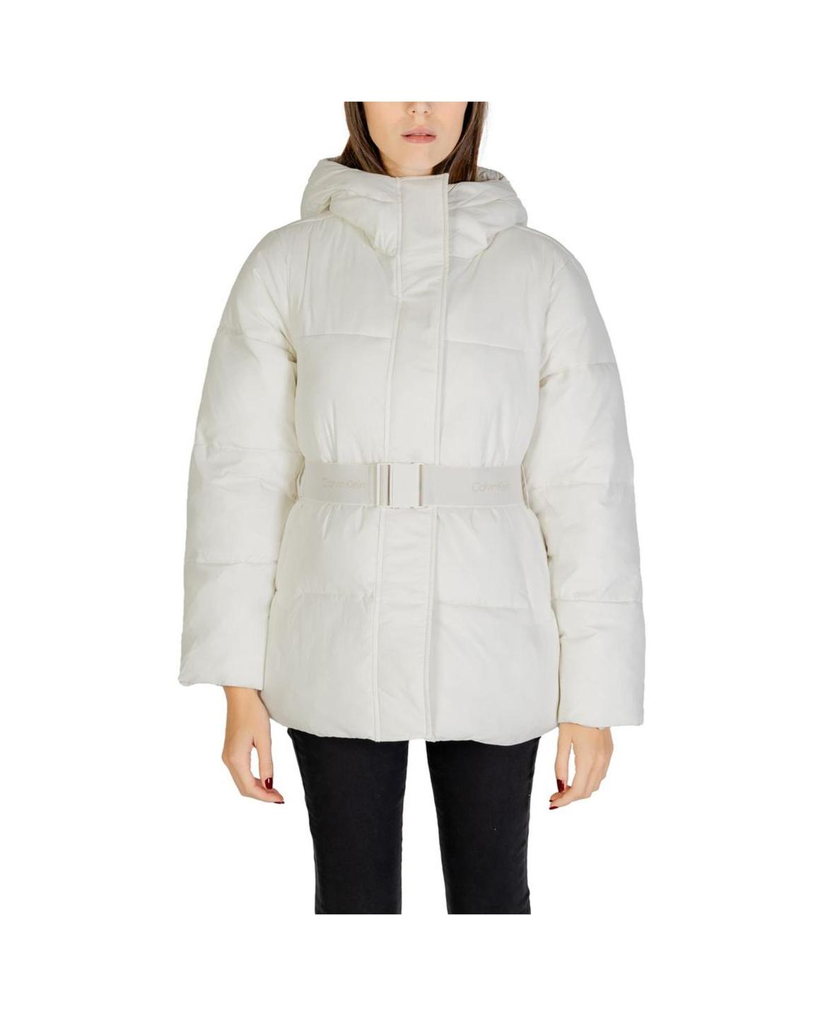 Belted Hooded Puffer Jacket CW0CWH00002 - Cream Jackets main product photo