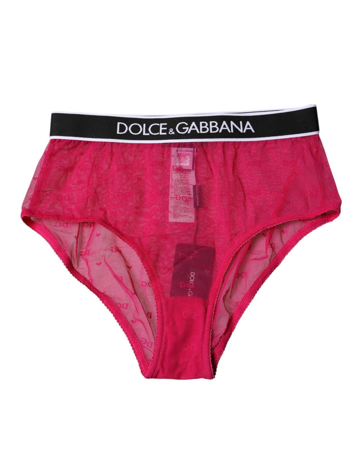 Lace HighWaist Panties Wo - Fuchsia Underwear main product photo
