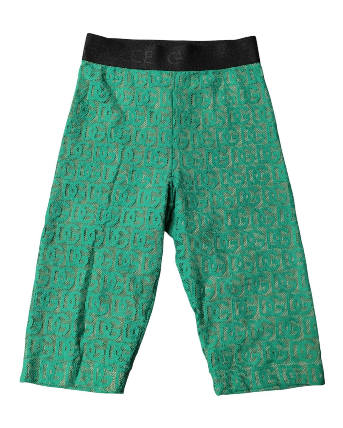 Lace Shorts with Embroidered Design Wo - Green Underwear main product photo