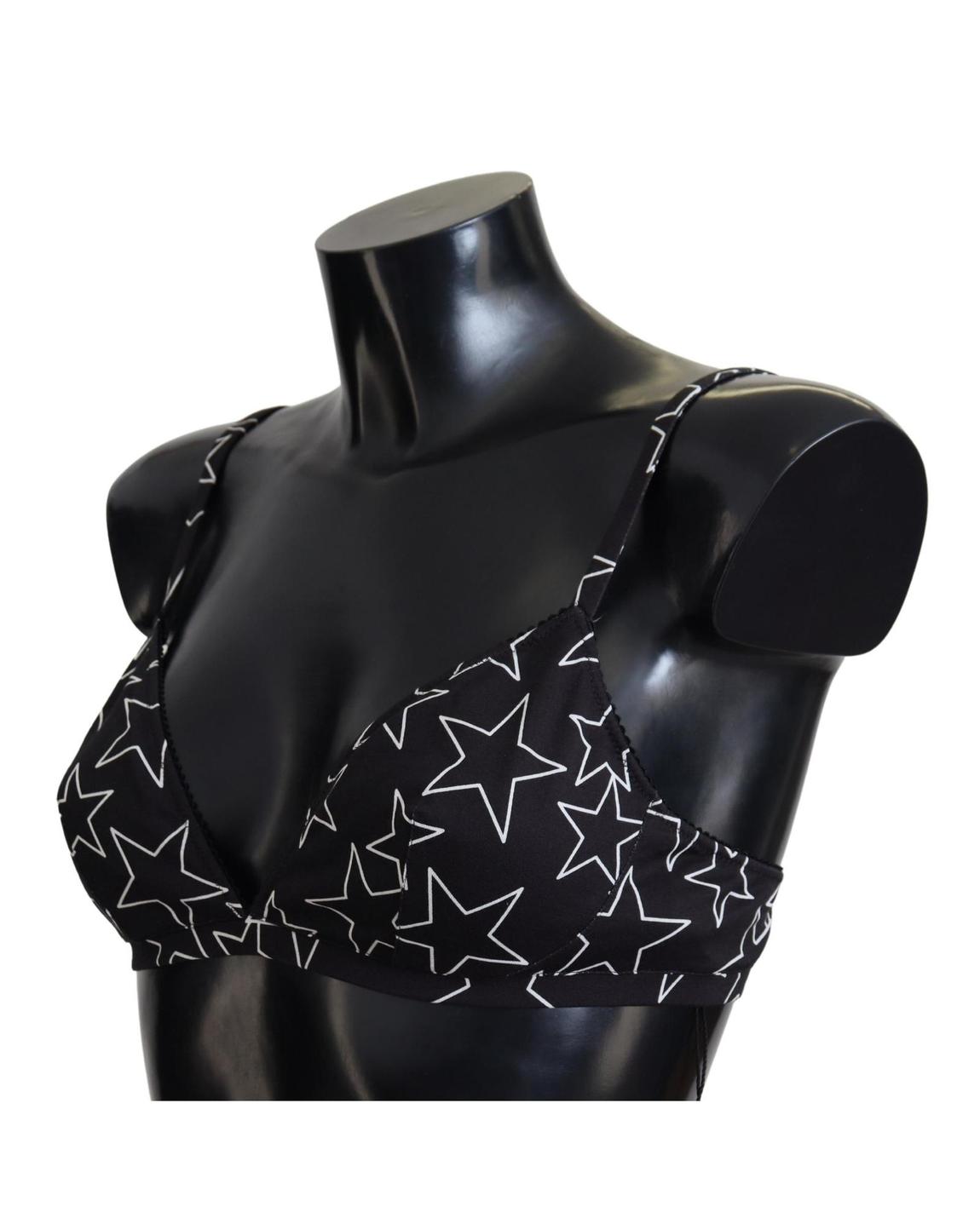 Star Print Triangle Bra Wo - Blackwhite Underwear main product photo