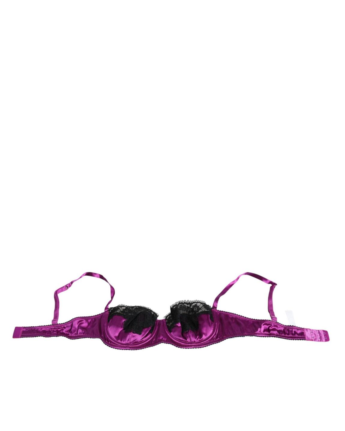 Purple Silk Lace BraUnderwire Support Wo Underwear main product photo