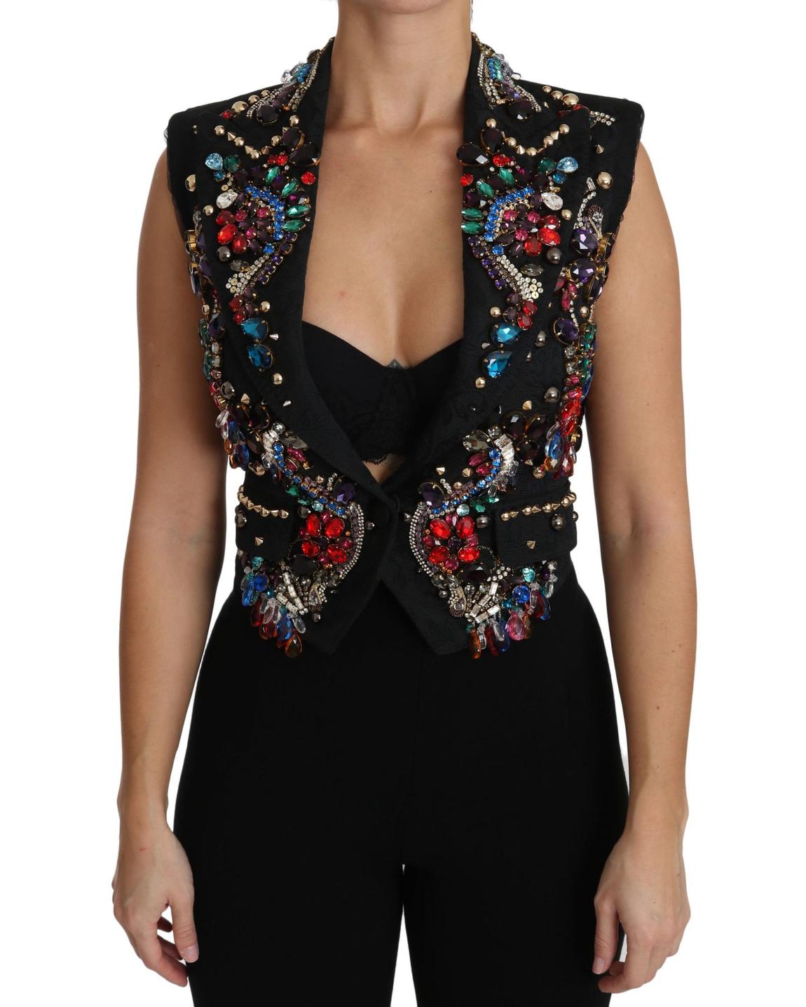Embellished Crystal Vest Wo - Black main product photo