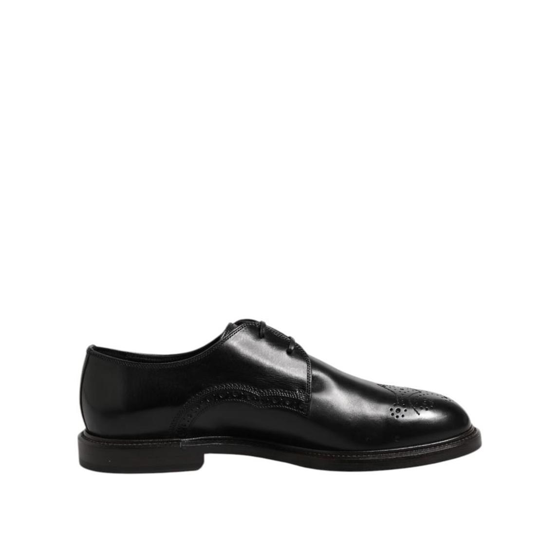 Leather Derby Wingtip Formal Shoes - Black main product photo