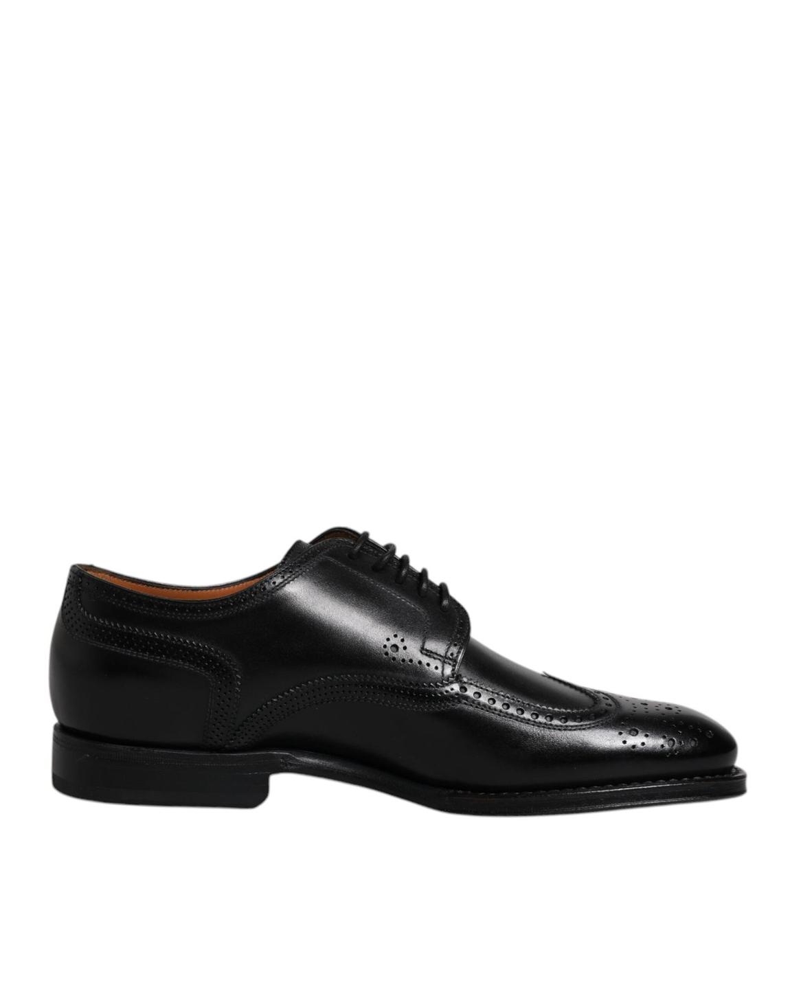 Leather Wingtip Oxford Brogue - Black Formal Shoes main product photo