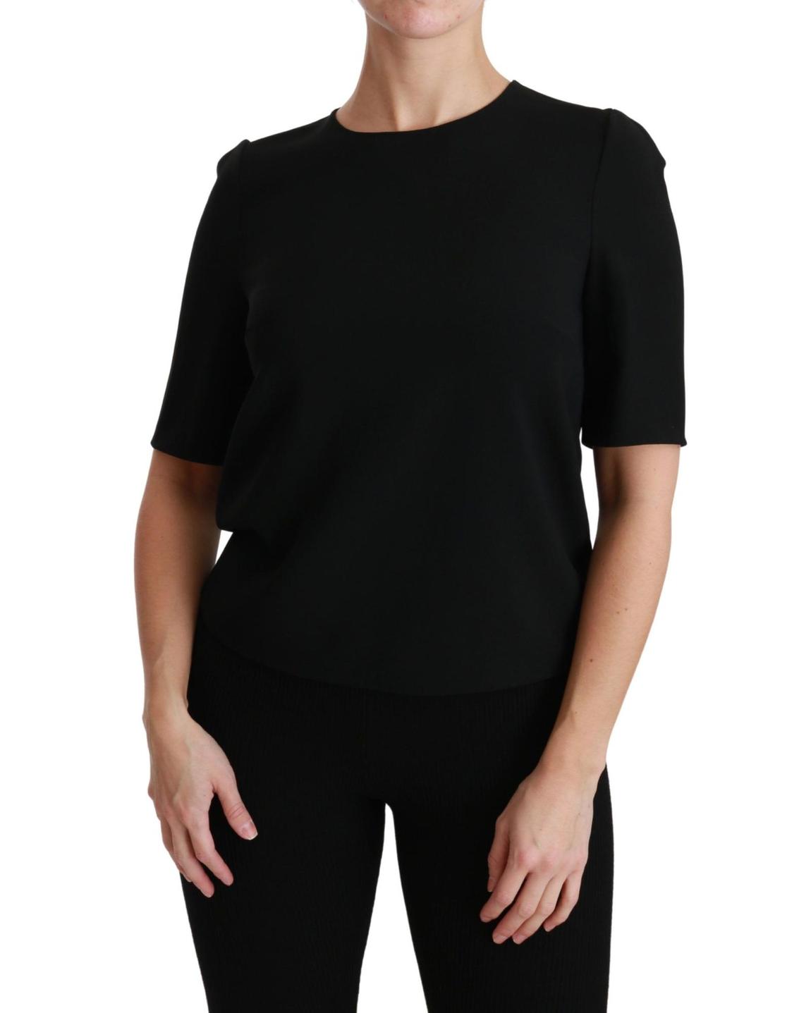 Dolce Gabbana Short Sleeve Top Black Crew Neck Tops main product photo