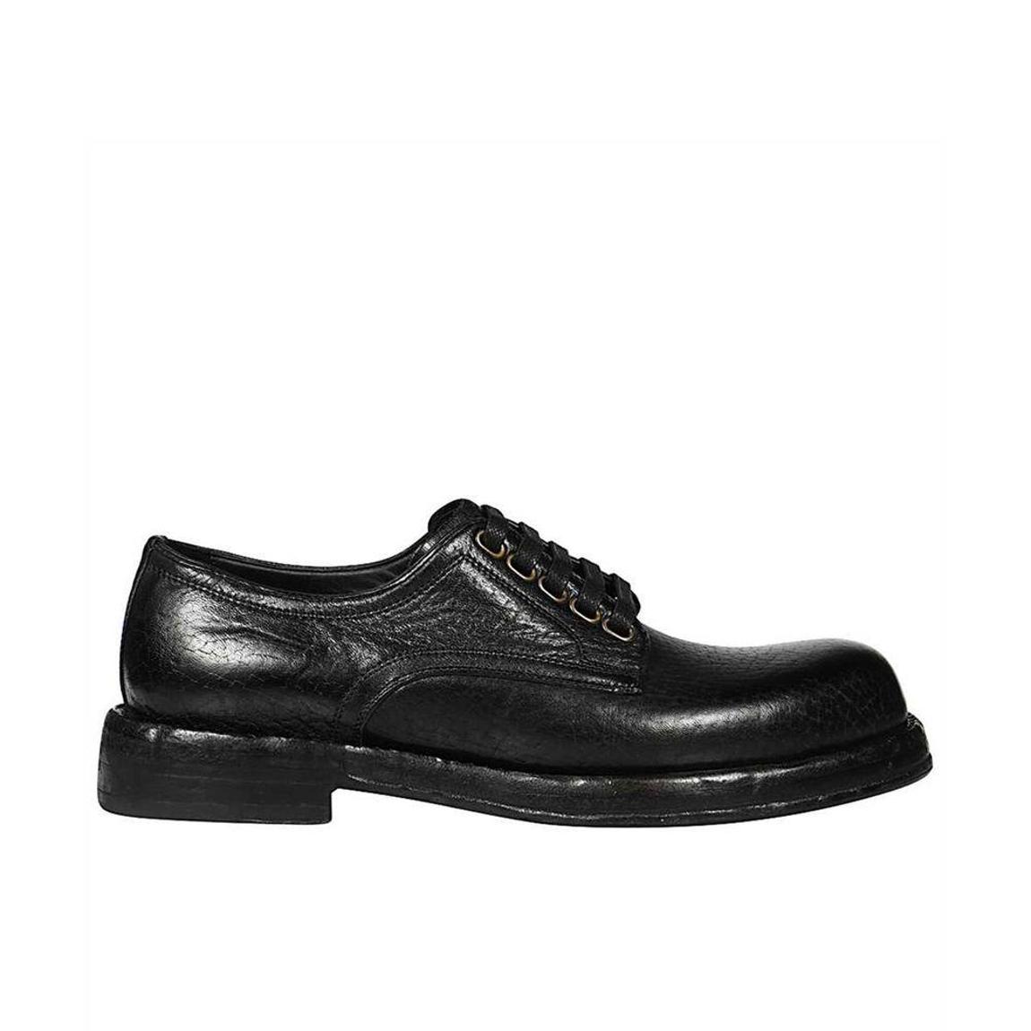 Leather Derbies with Rubber Sole - Black Formal Shoes main product photo