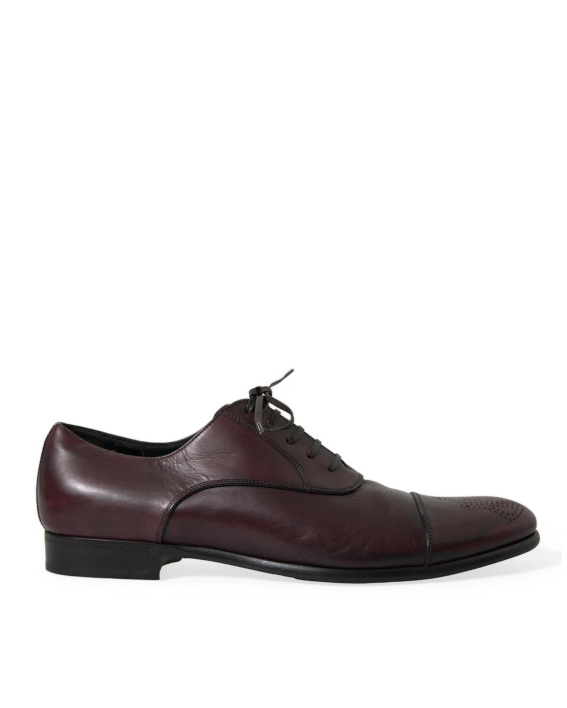 Leather Oxford Cap Toe Shoes - Bordeaux Formal Shoes main product photo