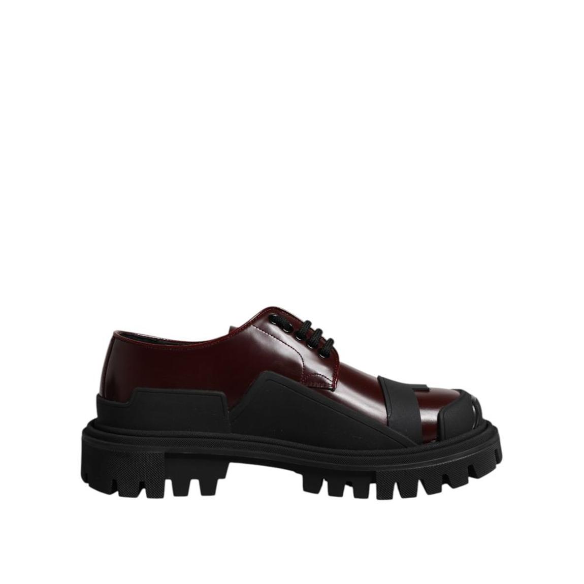 Leather Lace Up Trekking Dress Shoes - Red Formal Shoes main product photo