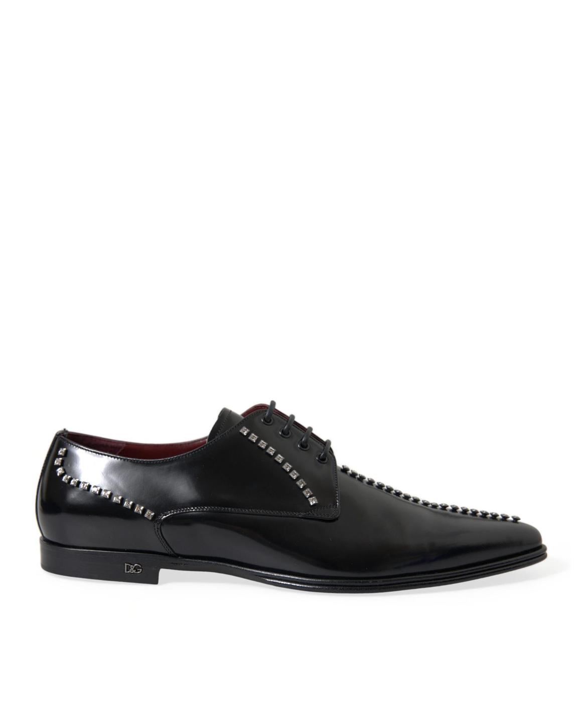 Studded Leather Oxfords - Black Formal Shoes main product photo