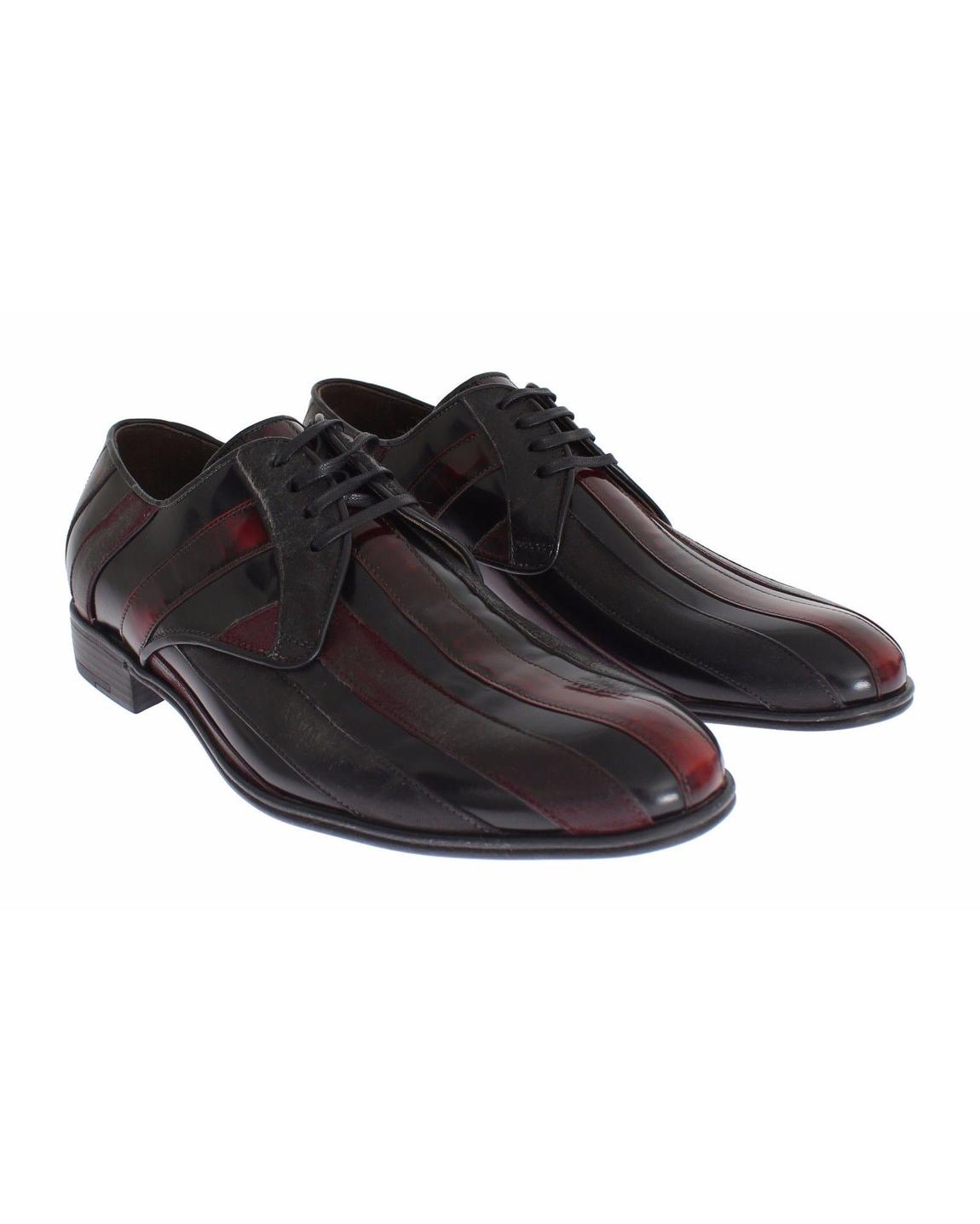 Leather Oxfords Multicolor Striped - Black Formal Shoes main product photo