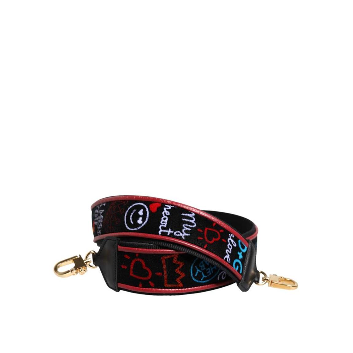Printed Cotton Shoulder Strap Handbag Accessory - Black Bags main product photo