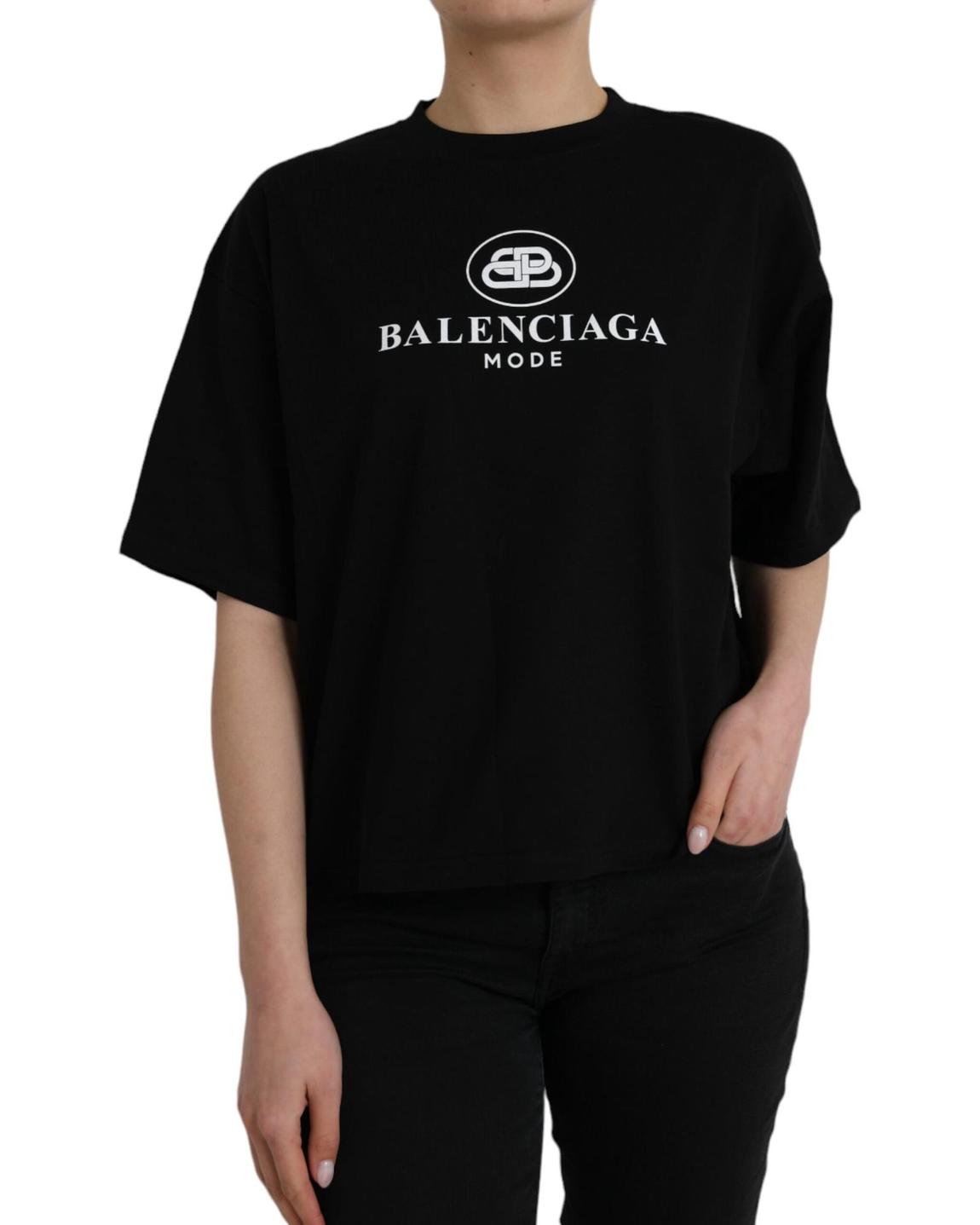 Balenciaga Mode Tshirt Short Sleeves Wo - Black Tops main product photo