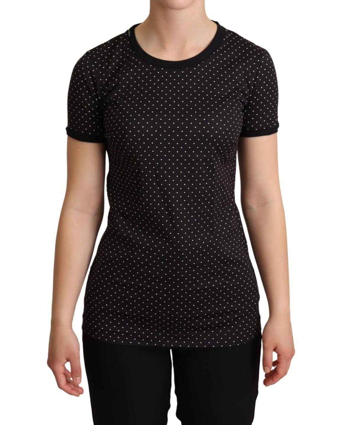 Dolce Gabbana TSH6342 Polka Dot TShirt Wo - Black Tops main product photo