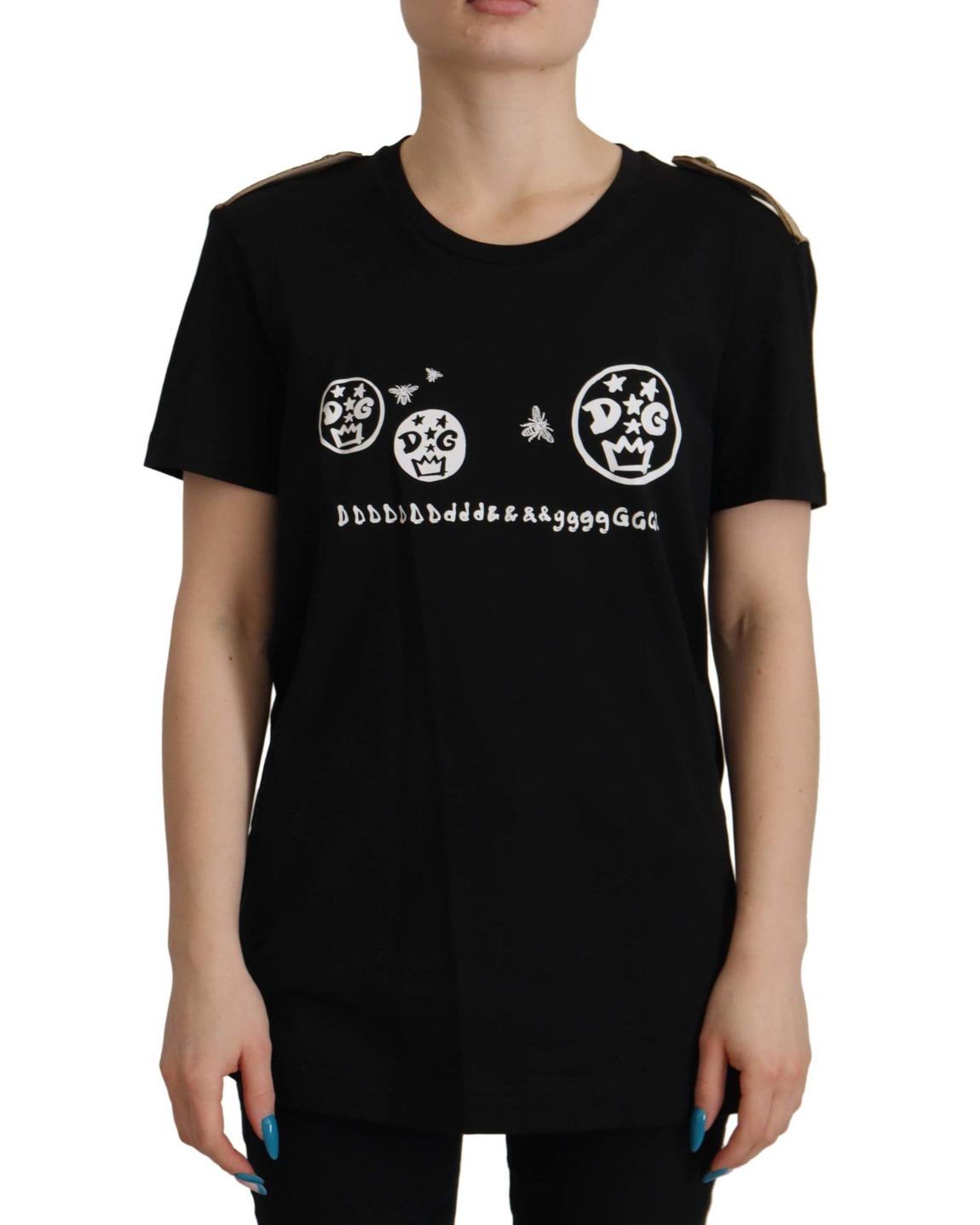 Graphic Tee TSH7846 Short Sleeve Wo - Black Tops main product photo
