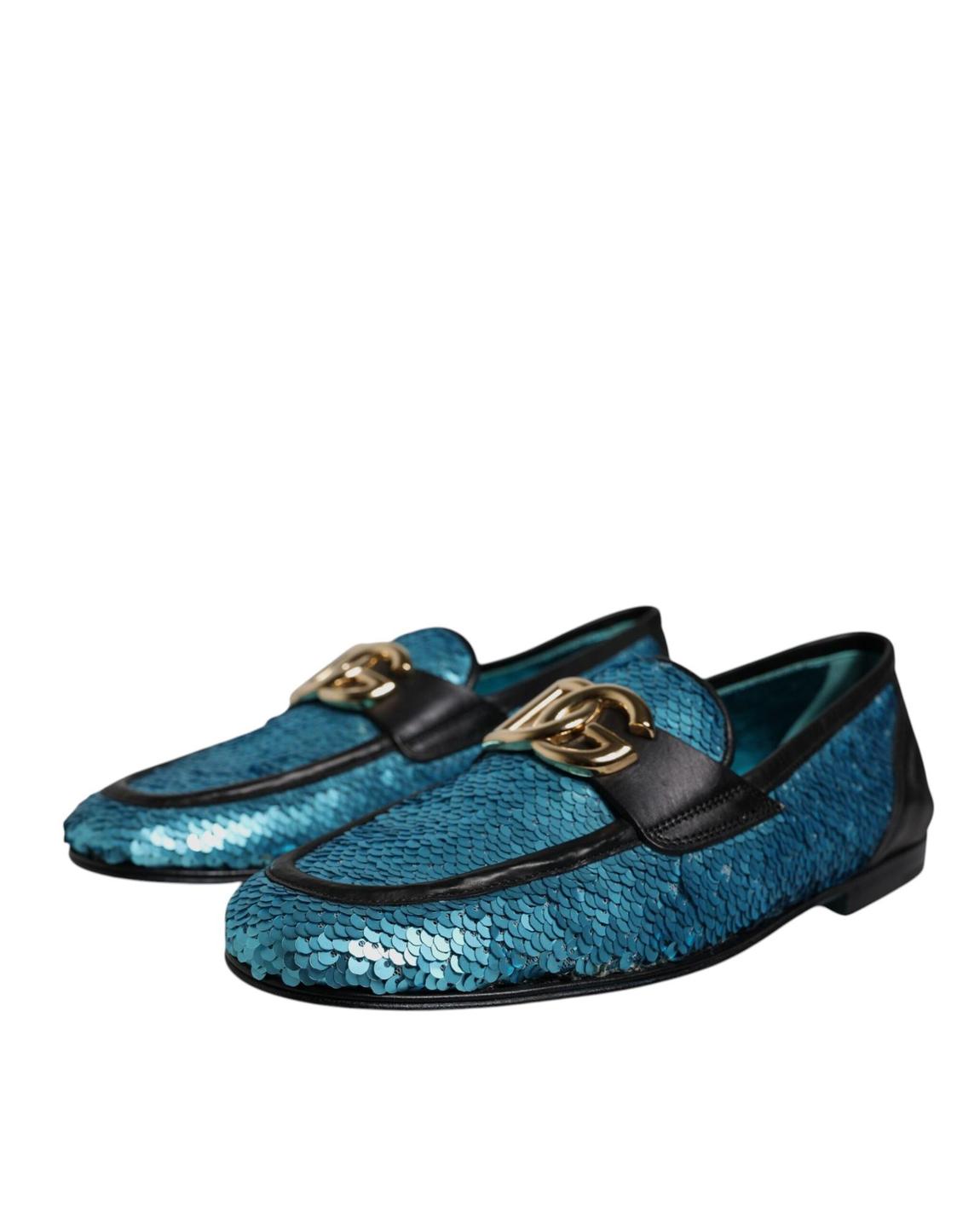 Sequin Loafers Blue Sequined Style Men main product photo