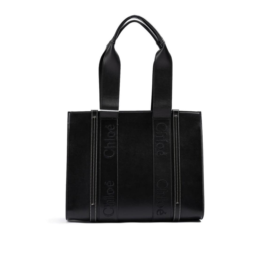 Preloved Vertical Leather Tote Bag Wo - Black Handbags main product photo