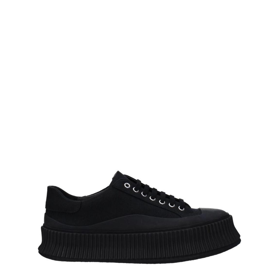 Fabric Casual Lace-Up Sneakers - Black main product photo