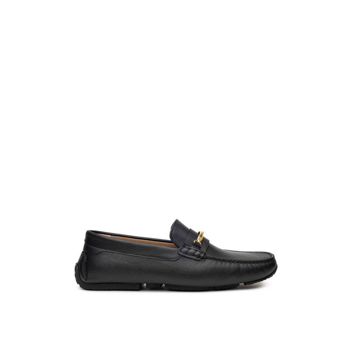 Leather SlipOn Loafers- Black Casual Shoes main product photo