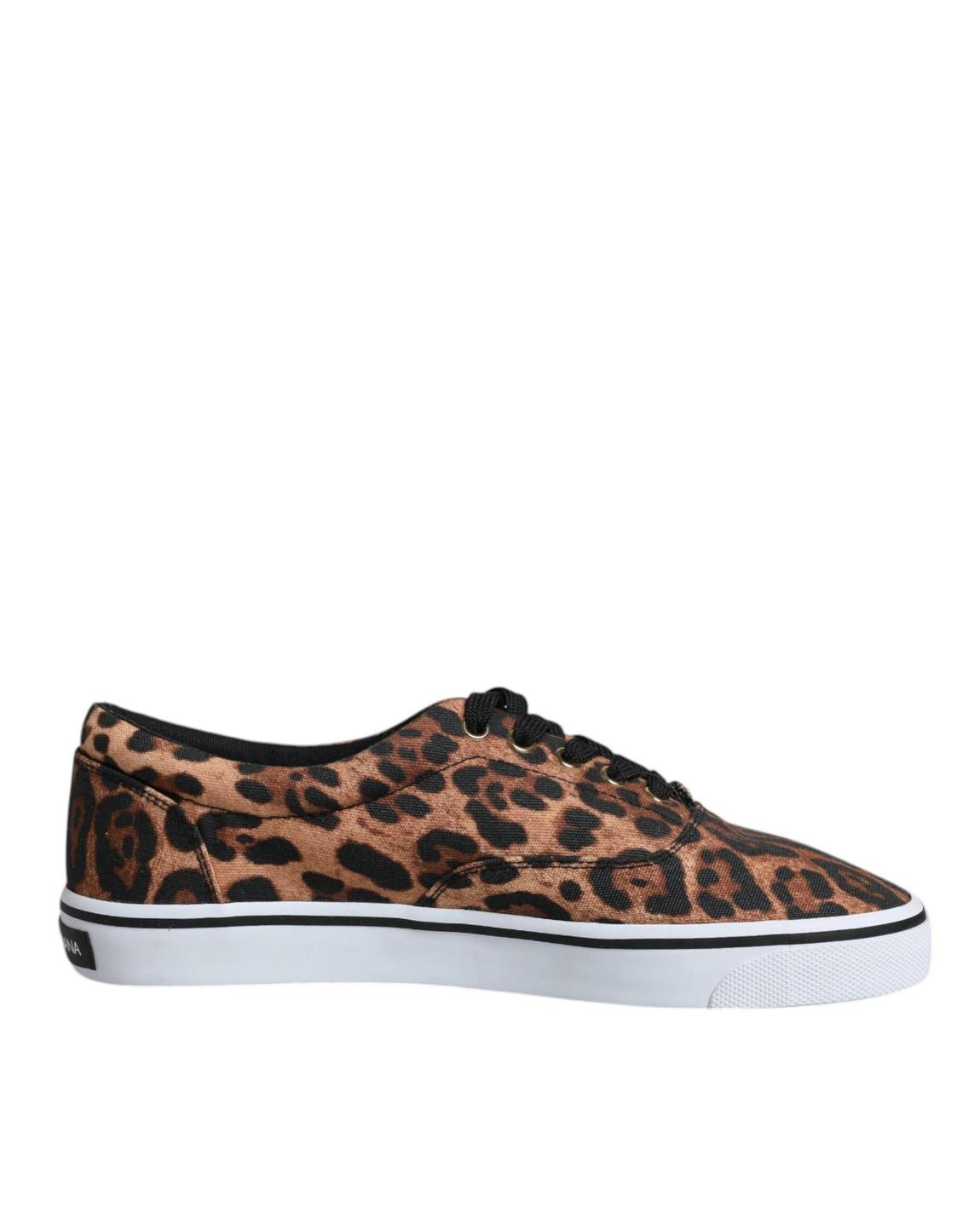 Leopard Print Low Top Sneakers - Brown main product photo