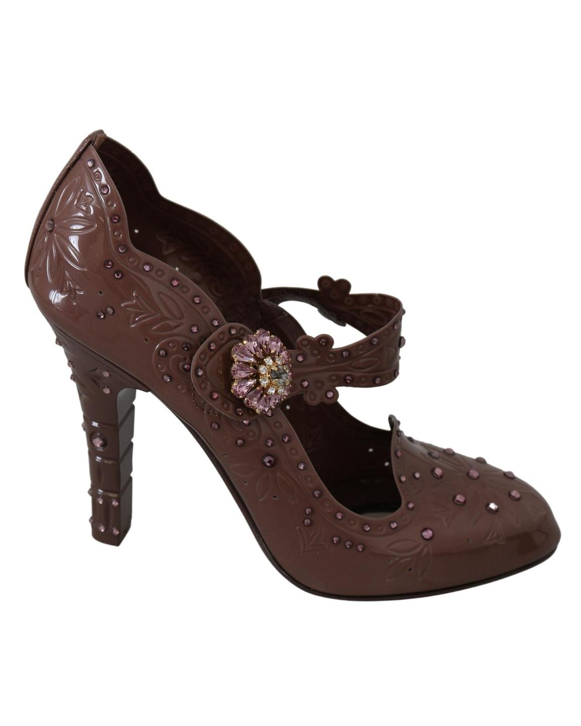 Dolce Gabbana Floral Mary Jane Pumps Wo - Brown main product photo