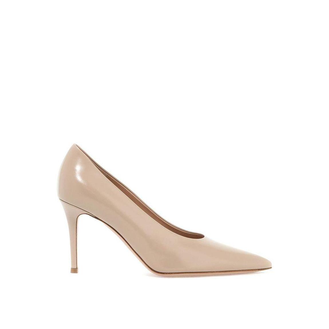 Robbie Leather Pointed Toe Pumps - Beige main product photo