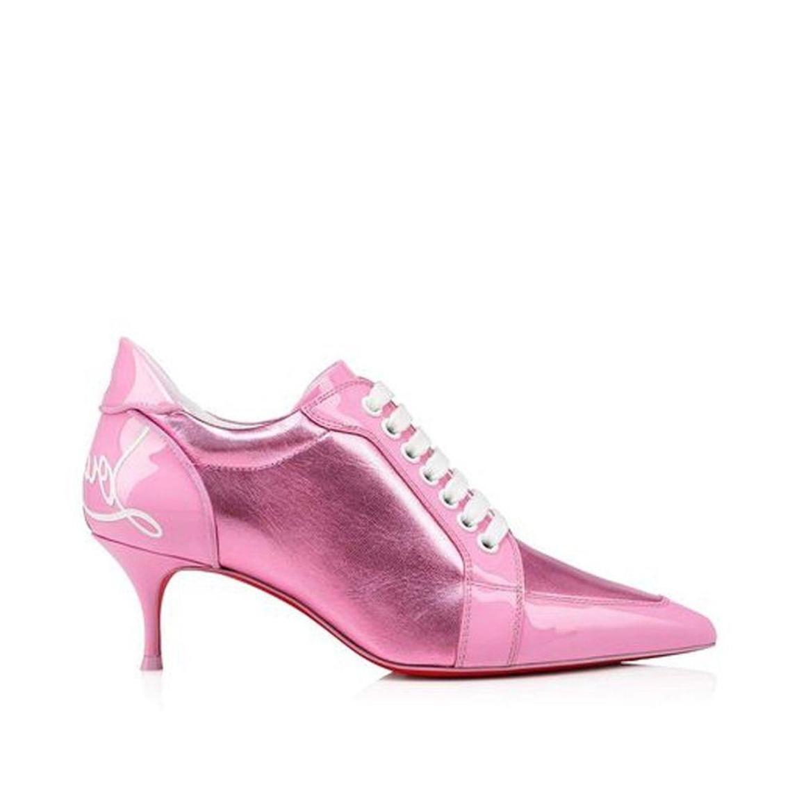 Patent Leather Pointed Toe Lace-Up Pumps Wo - Multicolor main product photo