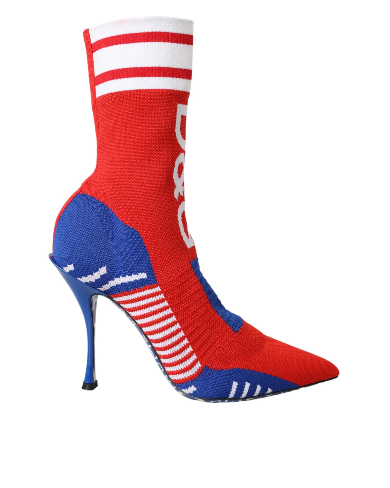 Knitted Sock Boots Red Blue Style - Multicolor main product photo