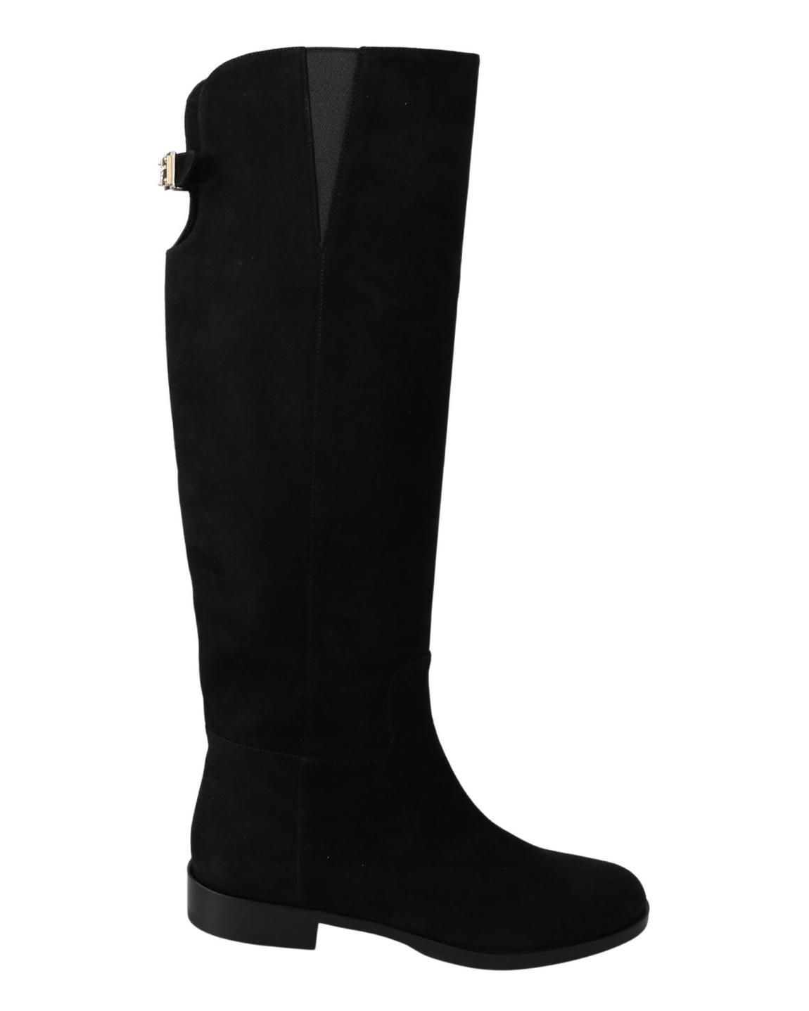 Suede KneeHigh Boots - Black main product photo