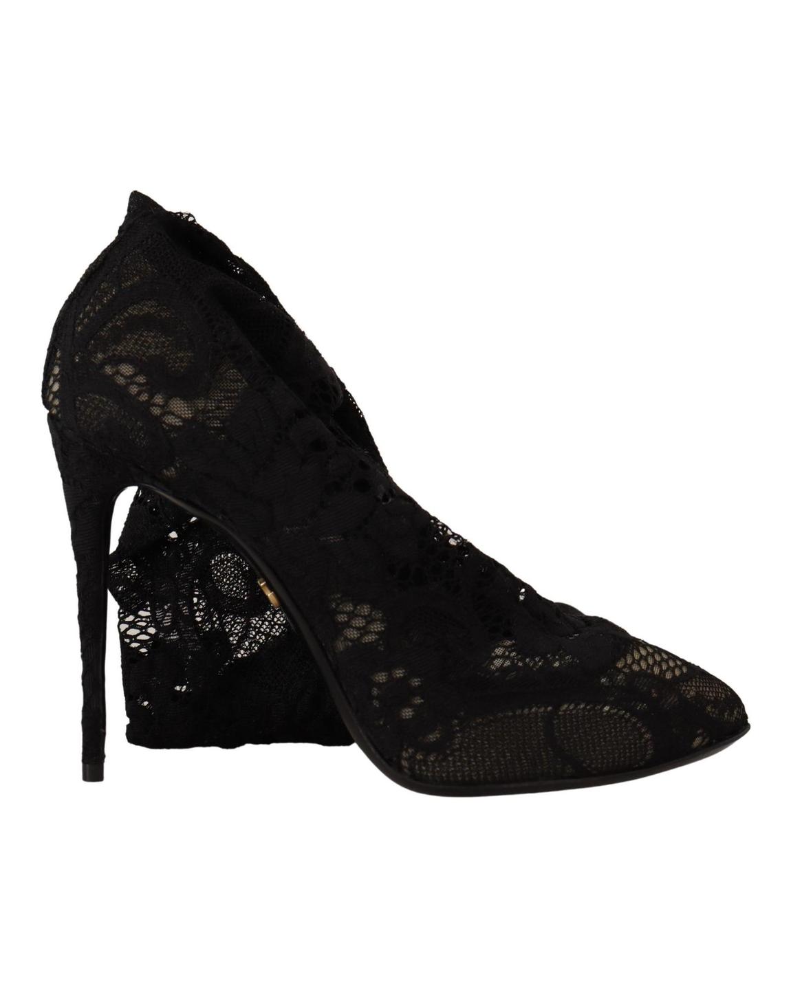 Lace PumpsBlack Lace High Heels Boots main product photo