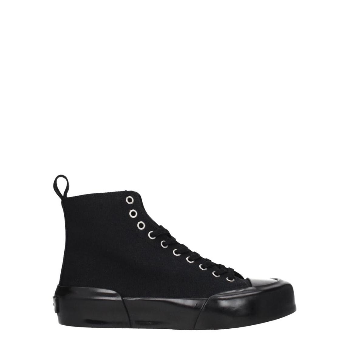 Fabric Sneakers with Lace-Up Closure - Black main product photo