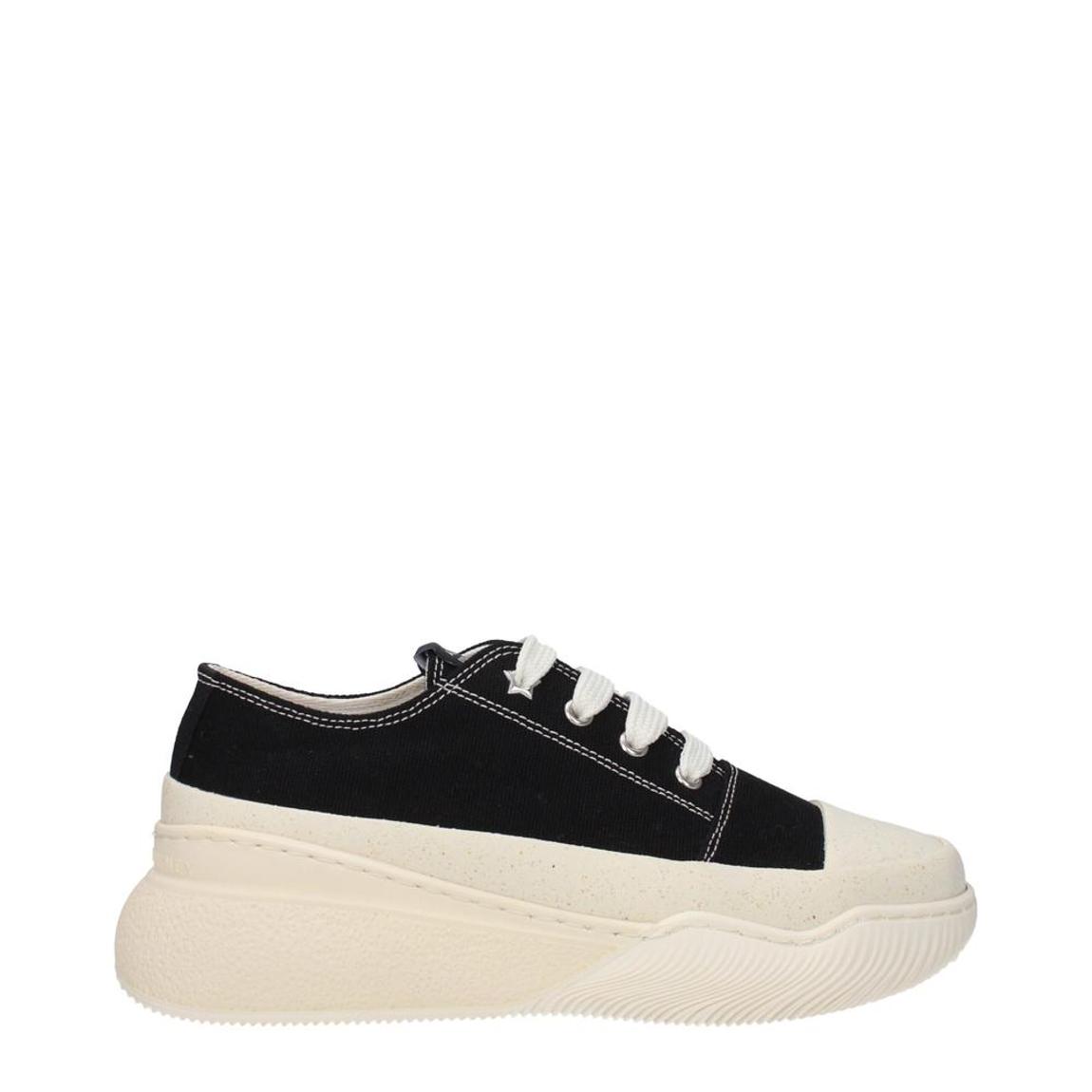 Fabric Sneakers with Front Logo and Mid Heels Wo - Black main product photo