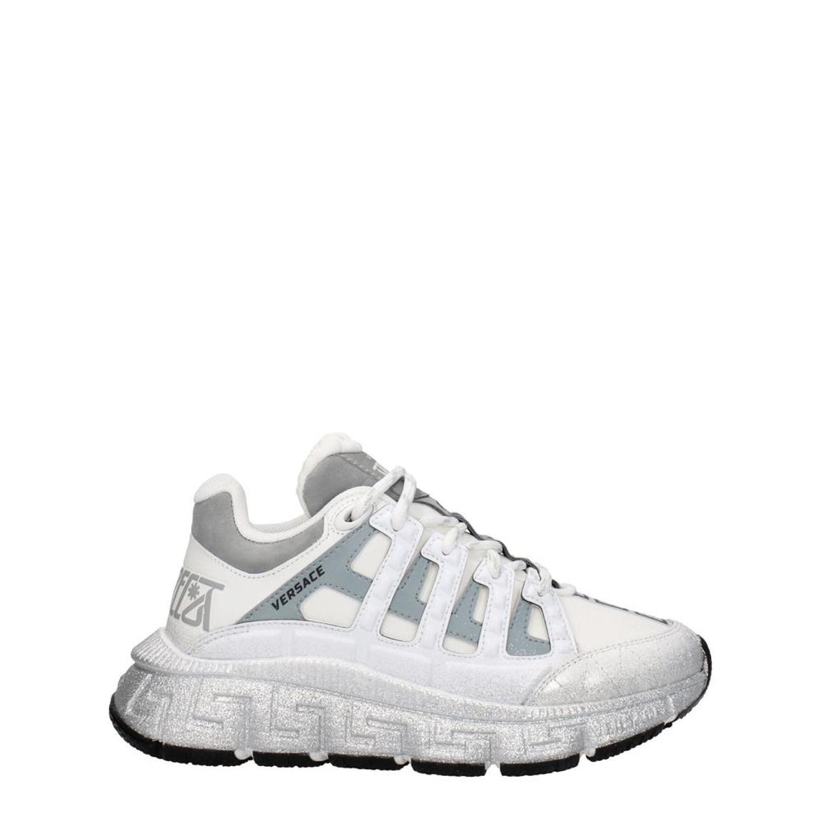 Fabric Sneakers with Logo and Lace-Up Closure - White main product photo
