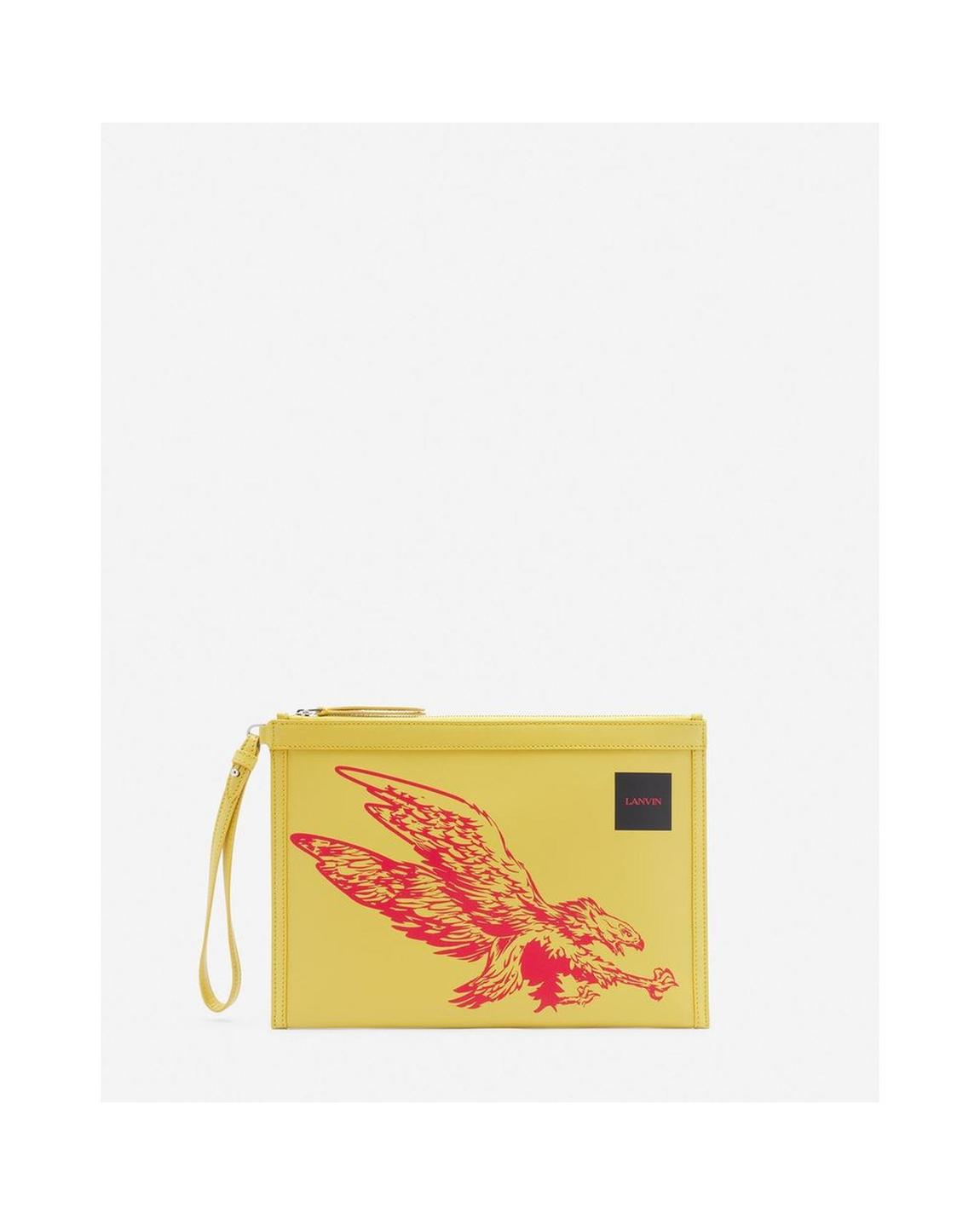 Eagle Graphic Leather Clutch - Yellow Wallets main product photo