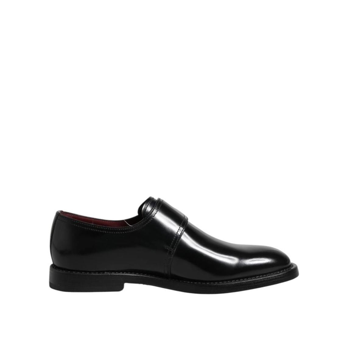 Leather Monk Strap Derby Formal Shoes - Black main product photo