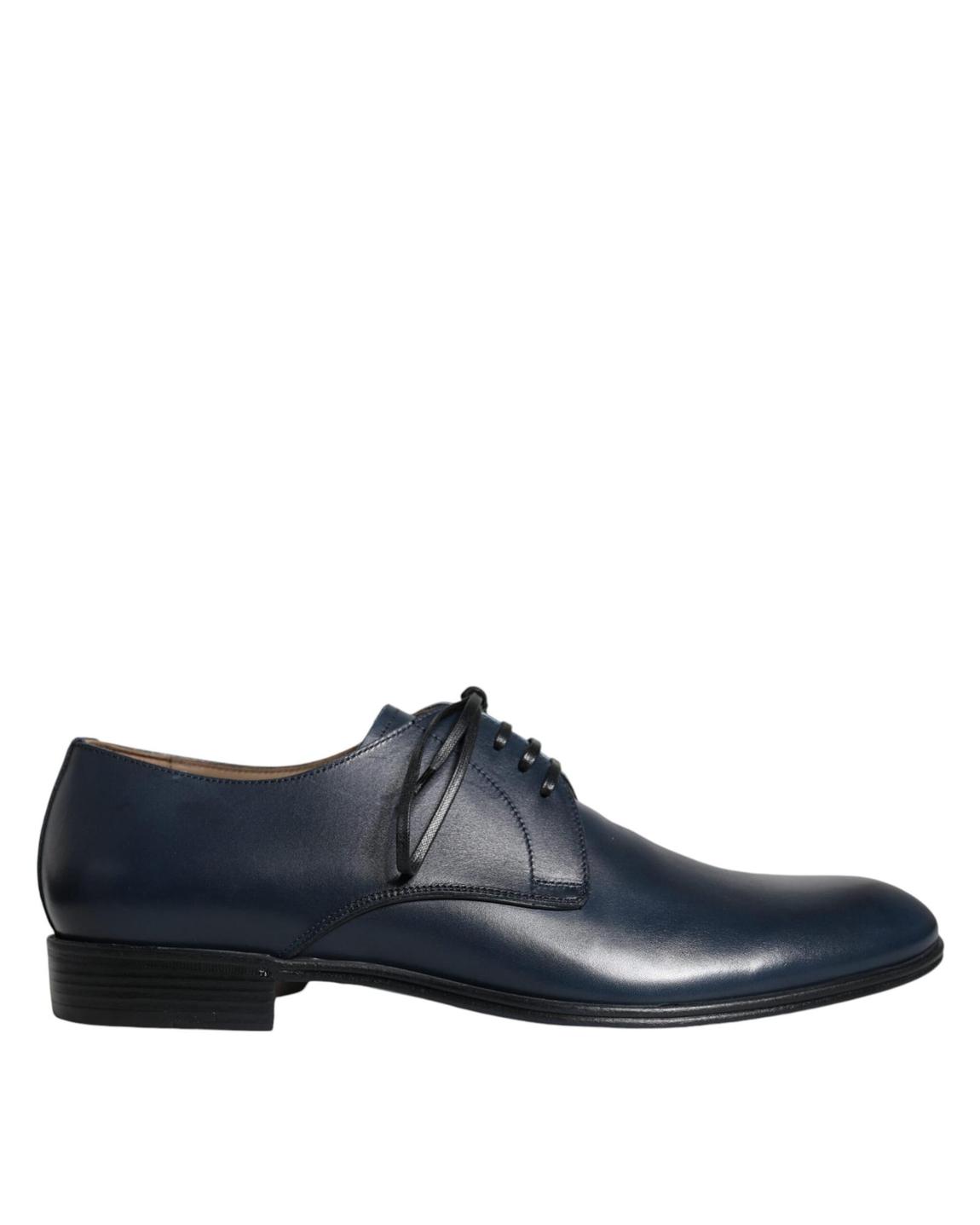 Leather Derby Shoes Classic Style - Navy Blue Formal Shoes main product photo
