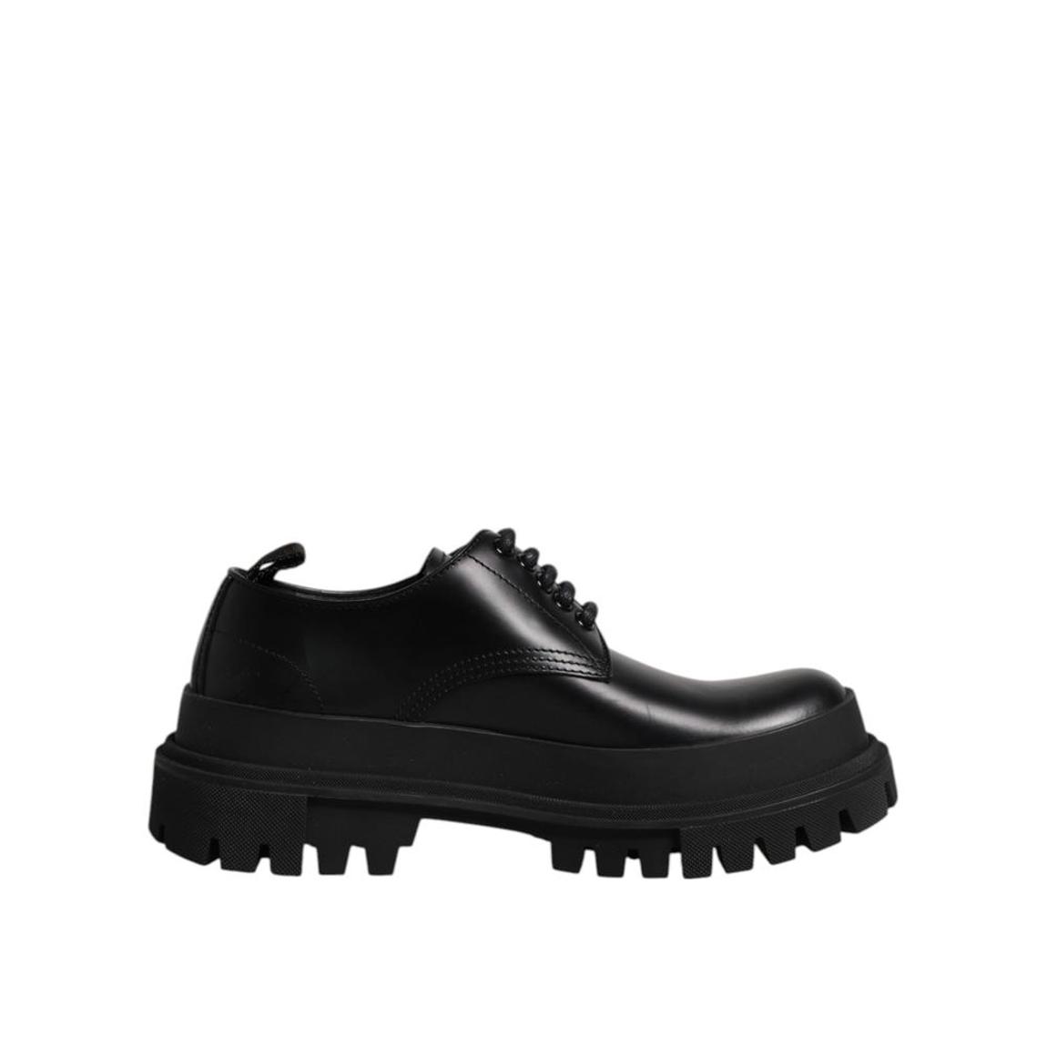 Lug Sole Leather Oxfords - Black Formal Shoes main product photo