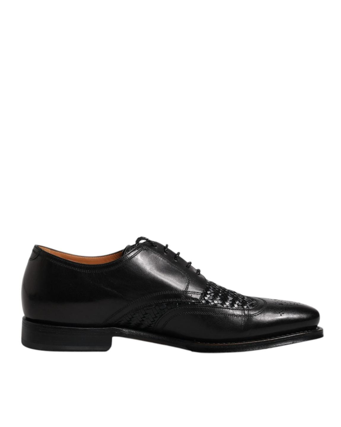 Weave Detail Oxford Shoes Model MV6650 - Black Formal Shoes main product photo