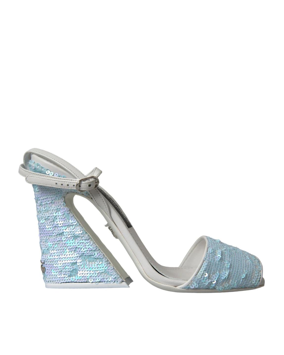 Sequin Embellished High Heel Sandals Wo - Light Blue main product photo