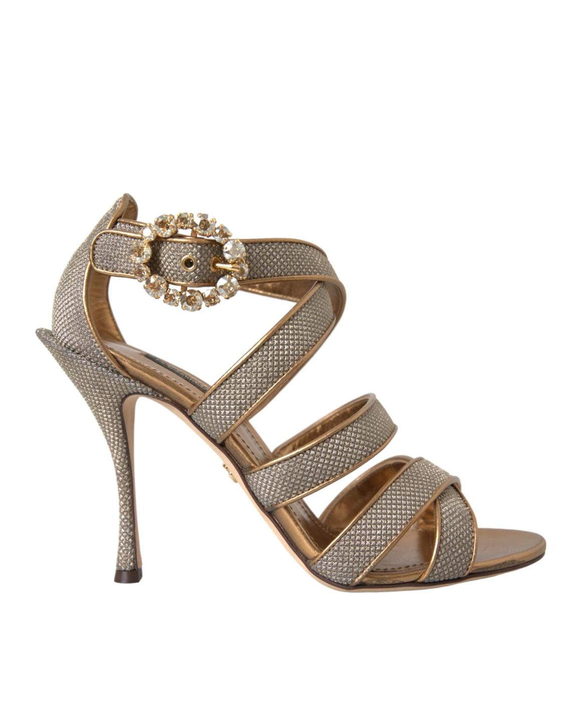 Glitter Fabric CrossStrap Sandals - Gold main product photo