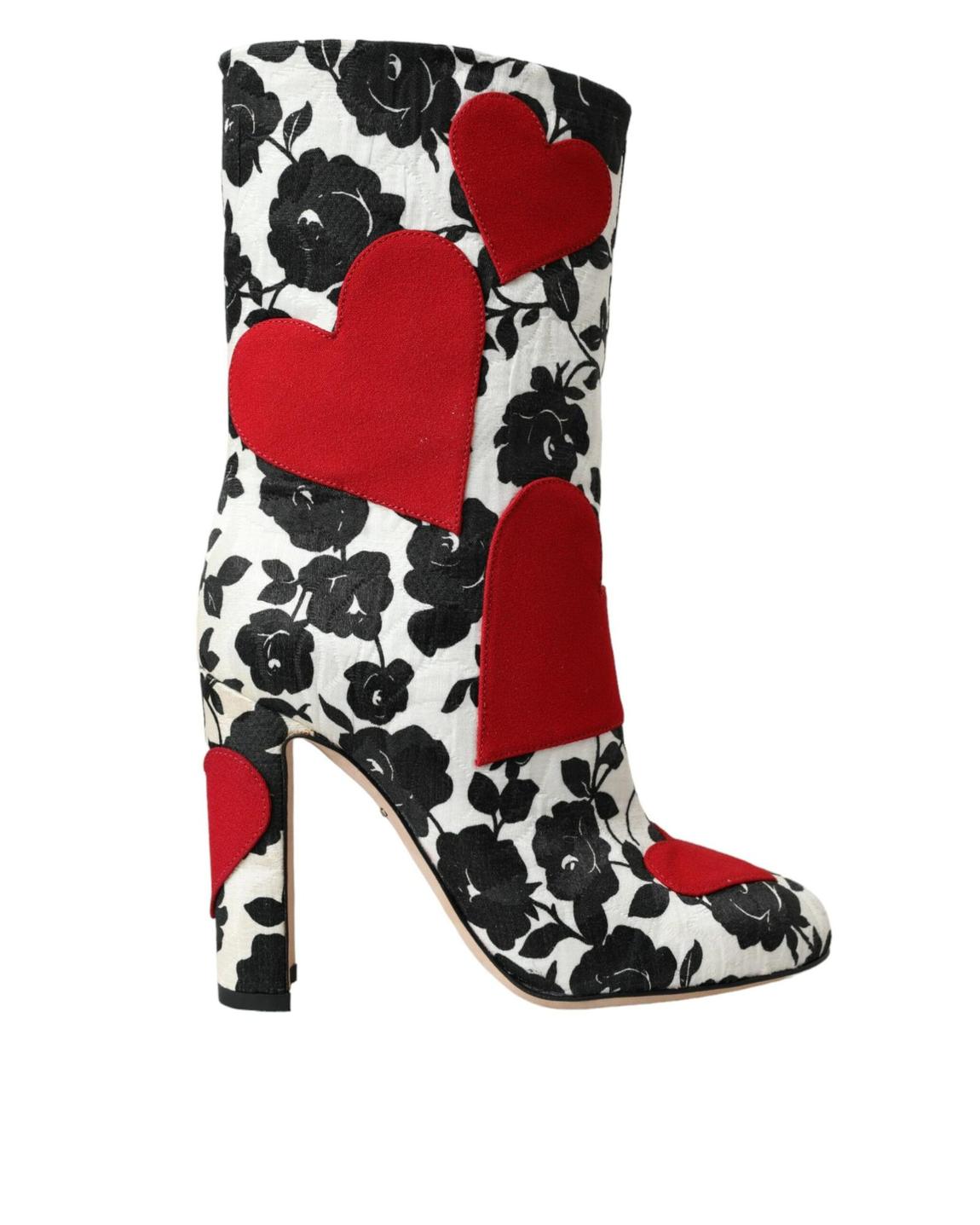 Floral Heart Booties Model LA10929 - Black main product photo