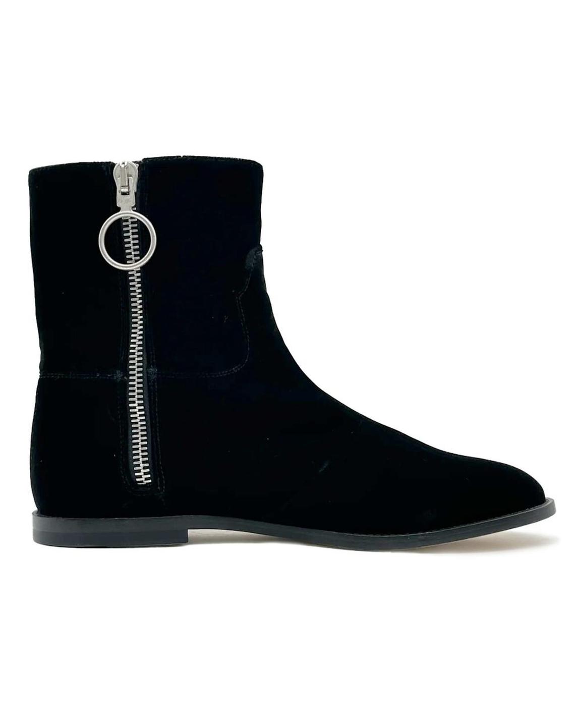 Velvet Zip Boots OWIA196R21LEA001 - Black main product photo