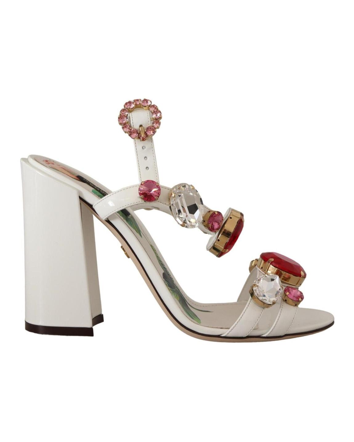 Embellished Heeled Sandals Wo - White main product photo