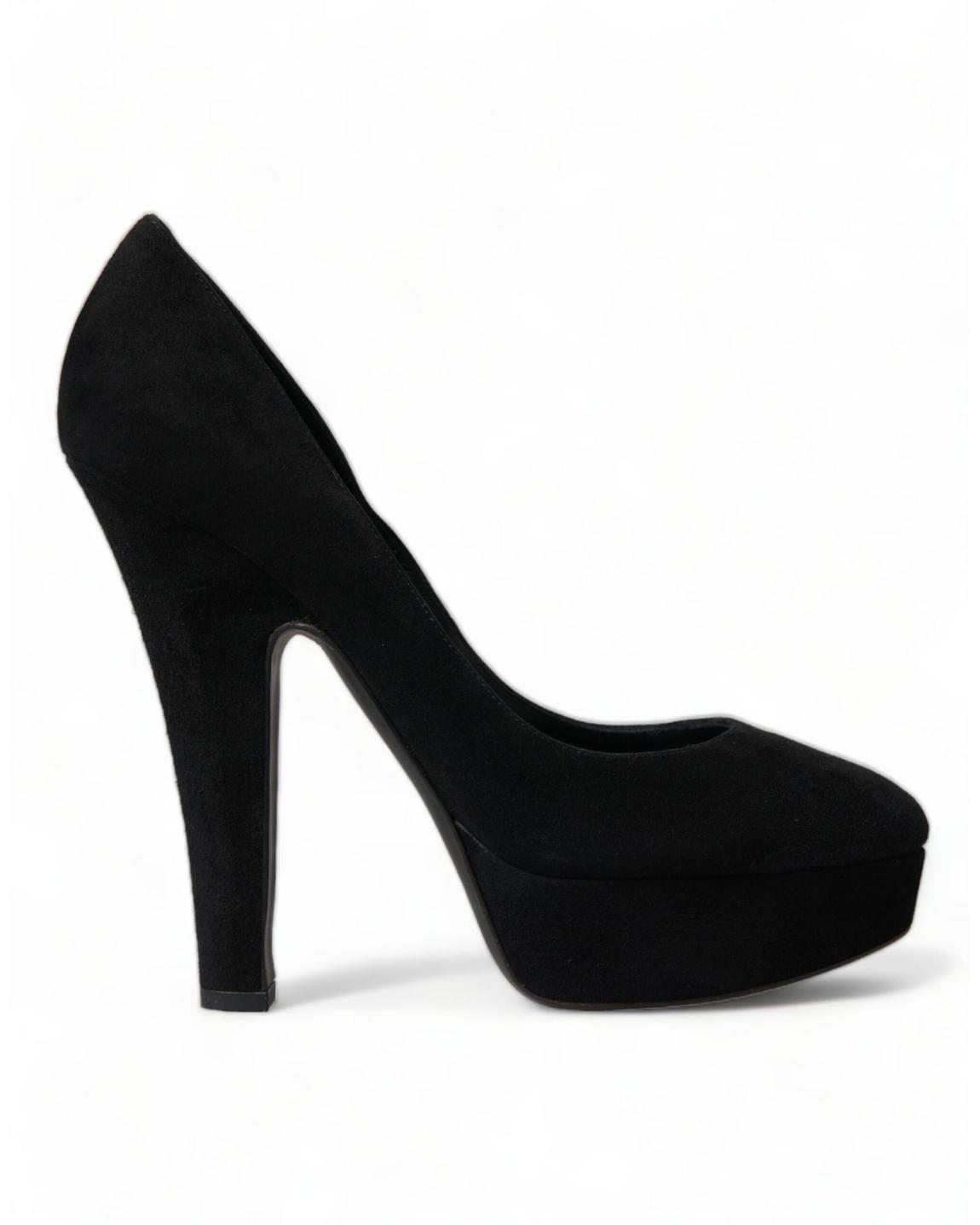 Platform Heels Suede Style Pumps Wo - Black Sandals main product photo