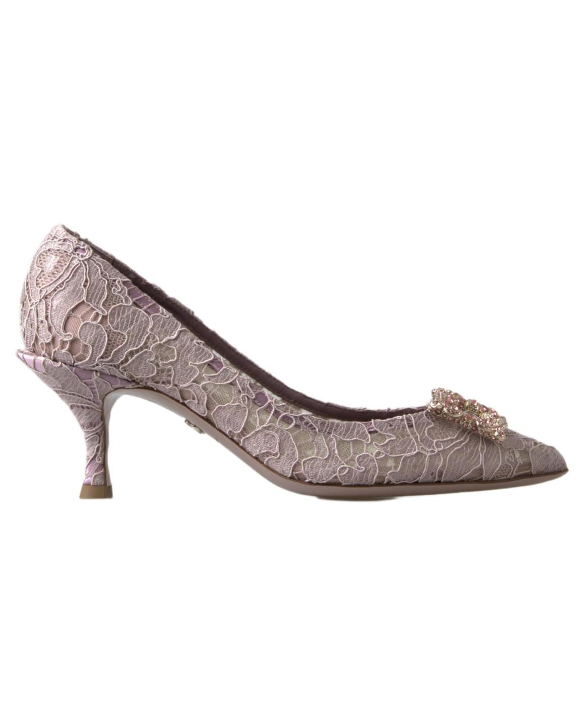 Lace Pumps Crystal Buckle Lilac Wo - Pink Sandals main product photo