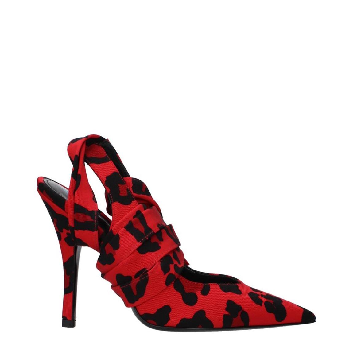 High Heel Pointy Toe Lace-Up Sandals Wo - Red main product photo