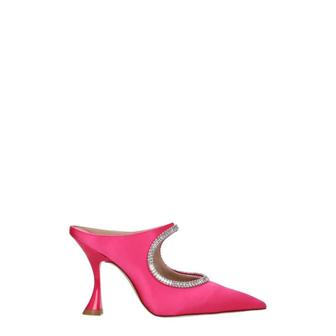 Satin High Heel Sandals with Rhinestone Embellishts Wo - Pink main product photo