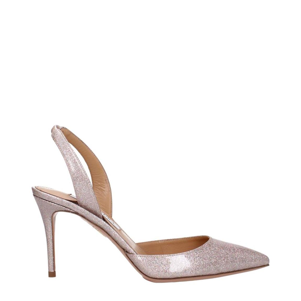 Glitter Pointy Toe Sandals with Mid Heels Wo - Multicolor main product photo